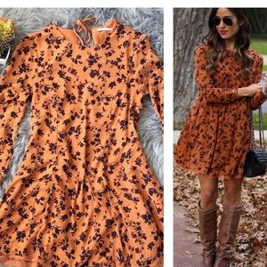 Orange and navy Kimchi Blue dress